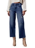 Load image into Gallery viewer, Dokotoo Capri Wide Leg Baggy Jeans for Women Trendy Barrel Pants for Girls High Waisted Straight Pants Petite 2025 Outfits Boyfriend Jeans Fashion Clothes Casual Work Summer Denim Blue
