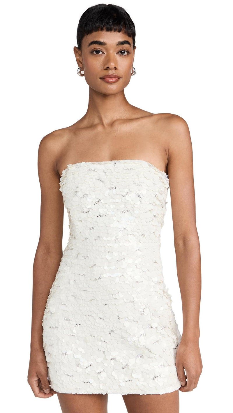 Retrofête Women's Nolia Sequin Dress, White, L