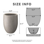Load image into Gallery viewer, Kante 21.7&quot; H Weathered Concrete Tall Planter, Large Outdoor Indoor Decorative Pot with Drainage Hole and Rubber Plug, Modern Round Style for Home and Garden
