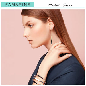 FAMARINE Black Earrings for Women Waterdrop Drip Earrings Valentines