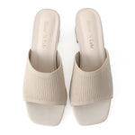 Load image into Gallery viewer, Shoe&#39;N Tale Heeled Sandals For Women Square Open Toe Heeled Mules Chunky Block Low Heel Slip On Slides(7.5,Khaki)
