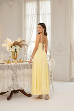 Load image into Gallery viewer, Uknztcl Pleated Satin Sleeveless Hot Pink Formal Wedding Guest Dresses for Women V-Neck A-Line Tea Lenght Formal Evening Dress with Pleates US2
