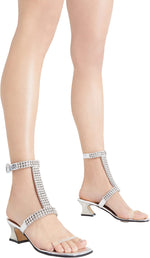 Load image into Gallery viewer, Giuseppe Zanotti, Devine Crystal 45 Sandals, 9, Silver
