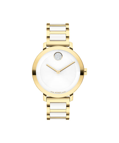 Movado Bold Evolution 2.0 Women's Watch - Swiss Quartz Movement, Stainless Steel Link Bracelet - 3 ATM Water Resistance - Luxury Fashion Timepiece for Her - 34mm