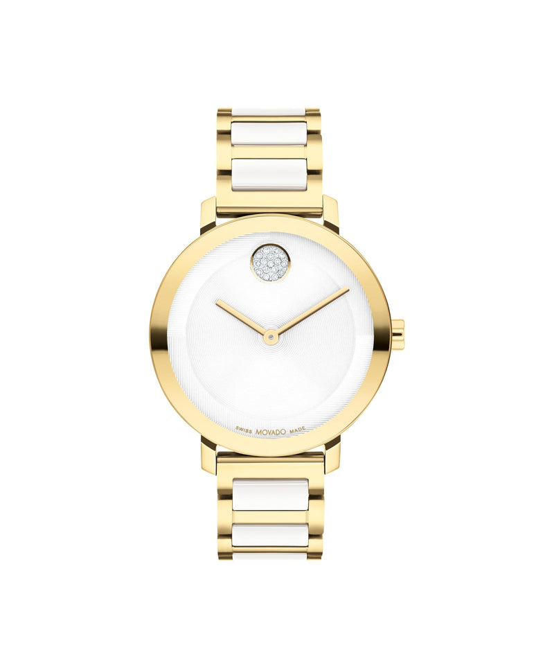 Movado Bold Evolution 2.0 Women's Watch - Swiss Quartz Movement, Stainless Steel Link Bracelet - 3 ATM Water Resistance - Luxury Fashion Timepiece for Her - 34mm