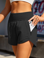 Load image into Gallery viewer, BMJL Women&#39;s Athletic Shorts High Waisted Running Short Pocket Sporty Shorts Gym Elastic Workout Shorts(M,Black)
