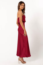 Load image into Gallery viewer, Petal &amp; Pup Women&#39;s Vienna Strapless Midi Dress, Berry
