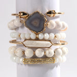 Load image into Gallery viewer, Yomisa 6PCS Natural Boho Beaded Bracelets Bangle for Women,Healing Turquoise Tiger eyes Agate Crystal Gemstone Stone Diamond Chakra Multi Wrap Bohemian Handmade Jewelry Beads Stretch Bracelet Set
