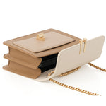 Load image into Gallery viewer, Crossbody Bags Cute Faux Leather Trendy Cross Body Purses for Women Small Color-Block Designer Handbags Ladies Satchel Chain Strap Shoulder Bag Beige White
