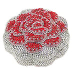 Load image into Gallery viewer, Boutique De FGG Rose Crystal Clutch Purse Women Flower Evening Bag Wedding Party Prom Bridal Rhinestone Floral Handbag,Mini,Red
