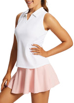 Load image into Gallery viewer, baleaf Women&#39;s Tennis Shirts Tank Tops Sleeveless Golf Polo Racerback with Collar Athletic Tanks Quick Dry-White-M
