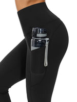 Load image into Gallery viewer, THE GYM PEOPLE Thick High Waist Yoga Pants with Pockets, Tummy Control Workout Running Yoga Leggings for Women (Small, Black)
