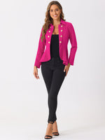 Load image into Gallery viewer, Allegra K Women's Casual Jacket Steampunk High Low Hem Open Front Long Sleeves Work Peplum Blazer Medium Hot Pink
