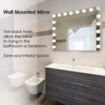 Load image into Gallery viewer, COOLJEEN Large Hollywood Vanity Mirror with Lights Bluetooth 18 Dimmable LED Bulbs, 3 Color Modes Lighted Makeup Mirror with USB Charging Port
