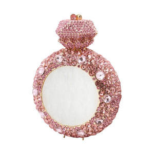 Tasysain Rhinestone Acrylic Clutch for Women Novelty Vintage Clock Wedding Purse Sparkling Elegant Evening Prom Handbag, Pink