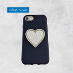 Load image into Gallery viewer, Wireless City Diamond Bling Makeup Mirror for Phone Cases Cell Phone Mirror for Makeup (Heart Shape Phone Mirror-Silver)
