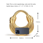 Load image into Gallery viewer, Gold Purse for Women, Woven Knotted Bread Crossbody Clutch Top Handle Creative Noodles Bag Underarm Shoulder Handbag
