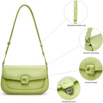 Load image into Gallery viewer, LA FESTIN Leather Shoulder Bag for Women - Adjustable Strap Crossbody Satchel Handbags with Buckle Closure (Matcha Green)
