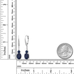 Load image into Gallery viewer, Gem Stone King 2-5 Cttw Oval Gemstone Birthstone and Lab Grown Diamond Drop Dangle Leverback Earrings for Women | 925 Sterling Silver | Oval 9X7MM Round 4MM and 1MM Accents

