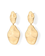 Load image into Gallery viewer, PAVOI 14K Yellow Gold Plated 925 Sterling Silver Posts Teardrop Statement Dangle Earrings | Lightweight Hammered Drop Dangle Earrings for Women
