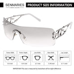 Load image into Gallery viewer, Rimless Y2k Sunglasses For Women Men Rectangle Vintage glasses Fashion Flame Metal Sunglass Frameless Retro Eyewear
