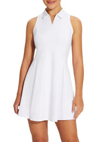 Load image into Gallery viewer, baleaf Womens Golf Dress Sleeveless Tennis Dresses with Built in Shorts Pockets Racerback Workout Athletic White M
