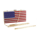 Load image into Gallery viewer, QMLGB Glitter Women Rhinestone Evening Bag Flag Clutch Purse Diamonds Shoulder Handbag for Prom Cocktail Party, Multicolor
