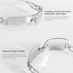 Load image into Gallery viewer, Rimless Y2k Sunglasses For Women Men Rectangle Vintage glasses Fashion Flame Metal Sunglass Frameless Retro Eyewear

