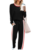Load image into Gallery viewer, WIHOLL2 Piece Lounge Sets for Women Workout Matching Fall Clothes Outfits 2025 Fashion Winter Clothing Long Sleeve Teacher Tops Business Casual Airport Black M
