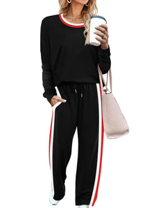 WIHOLL2 Piece Lounge Sets for Women Workout Matching Fall Clothes Outfits 2025 Fashion Winter Clothing Long Sleeve Teacher Tops Business Casual Airport Black M