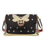 Load image into Gallery viewer, Beatfull Designer Bee Purse Fashion Crossbody Purse with Pearl for Women Pu Leather Shoulder Bag Clutch Handbags

