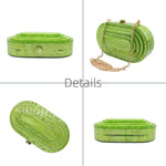 Load image into Gallery viewer, GSYPS Acrylic Clutch Purse Marbled Evening Handags Elegant Shoulder Bag for Wedding Cocktail Party Prom C-Green
