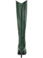 Load image into Gallery viewer, Allegra K Women&#39;s Pointed Toe Stiletto Heel Dark Green Knee High Boots 8 M US
