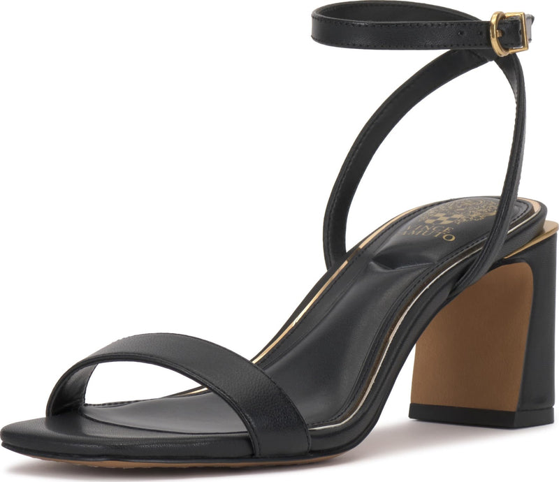 Vince Camuto Women's Hamda Ankle Strap High Heel Sandals, Black, 8.5 Medium
