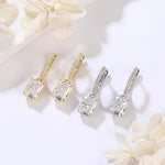 Load image into Gallery viewer, Ferkerylu Sterling Silver Diamond Earrings for Women 4CT 8 * 10mm Radiant cut Lab Simulation Diamond 5A Cubic Zirconia Hoop Earrings Jewelry Gift for Her Birthday Christmas Gold
