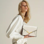 Load image into Gallery viewer, KKXIU Women Elegant Faux Leather Evening Envelope Clutch Purse Foldover Bags for Party Wedding Prom (A-Beige)
