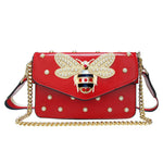 Load image into Gallery viewer, Beatfull Designer Bee Purse Fashion Crossbody Purse with Pearl for Women Pu Leather Shoulder Bag Clutch Handbags
