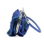 Load image into Gallery viewer, DEBIMY Rose Shaped Evening Bag Soft Satin Clutch Purse Floral Wristlet Handbag for Women Wedding Party Purse Royal Blue
