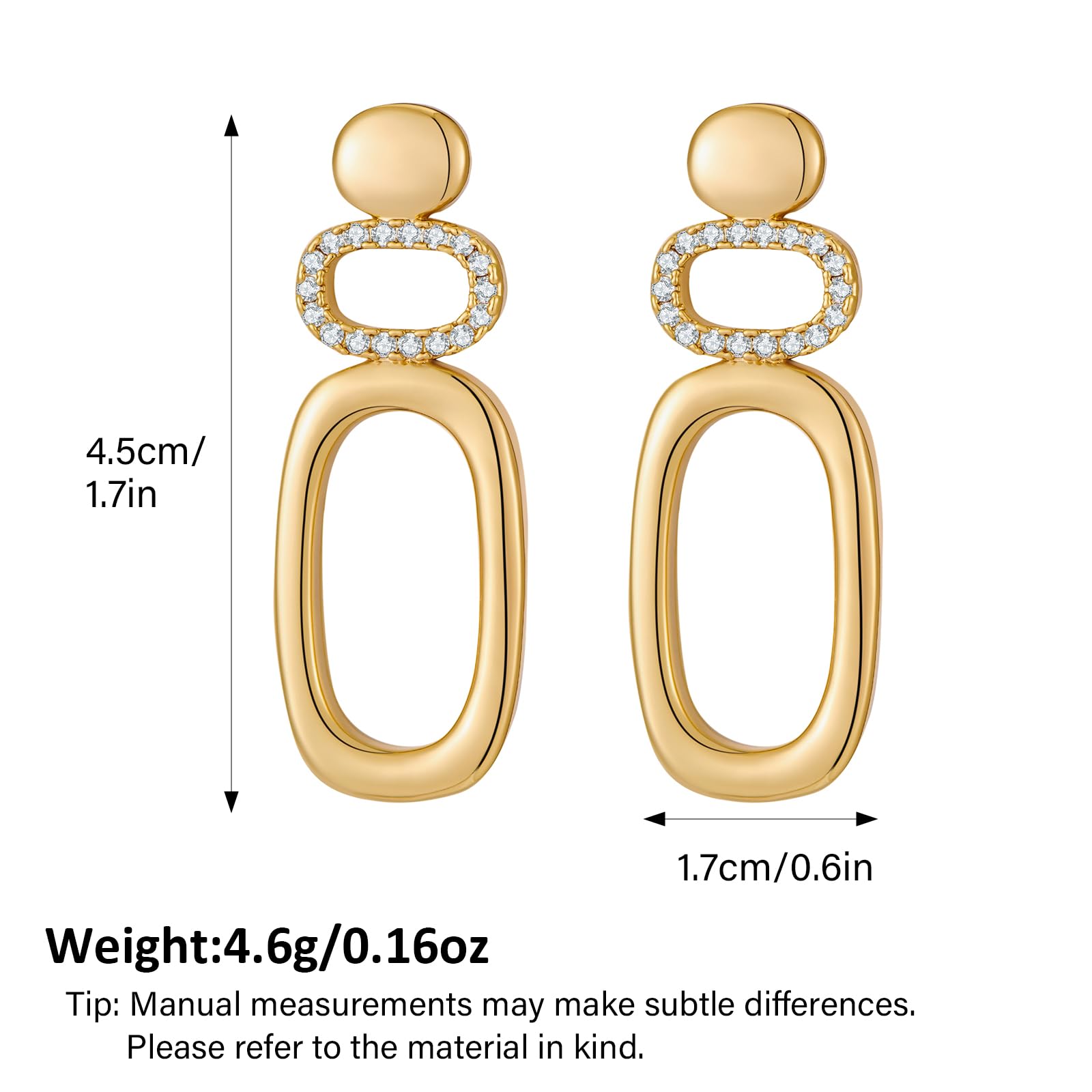 MIJENITI Gold Statement Earrings Geometric Dangle Earrings for Women Fashion Jewelry