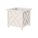 Load image into Gallery viewer, Lattice Design Planter Box - 14.75-Inch-Square Decorative Outdoor Flower or Plant Pot - Front Porch, Patio, and Garden Decor by Pure Garden (White)
