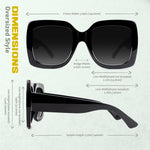 Load image into Gallery viewer, GQUEEN Oversized Square Frame Sunglasses Womens Retro Vintage Trendy Black Shades,S904
