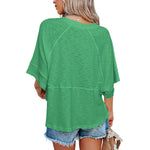 Load image into Gallery viewer, Sovelen Women&#39;s Summer Casual Crewneck 3/4 Sleeve T-Shirts Solid Color Loose Fit Cute Basic Tops Tees Blouses (Green, Medium)
