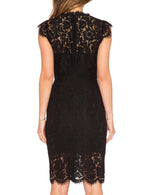 Load image into Gallery viewer, MEROKEETY Women's Sleeveless Lace Floral Elegant Cocktail Dress Crew Neck Knee Length for Party, Black, Medium
