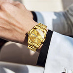 Load image into Gallery viewer, OLEVS Watch for Men Luxury Gold Mens Watch with Day and Date Waterproof Gold Stainless Steel Men's Watch Diamond Roman Numerals Dress Men's Wrist Watches Analog Quartz Watch Men,Reloj de Hombre

