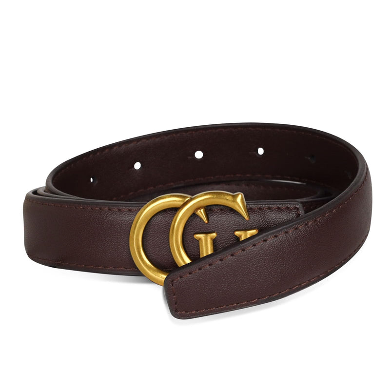 Aurolran Women's Leather Belt with Buckle - Ideal for Dresses, Jeans, and Coats