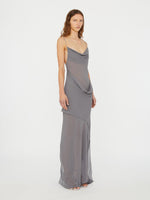 Load image into Gallery viewer, Christopher Esber, Cowl Hip Slip Dress, 2-4, Shadow Grey

