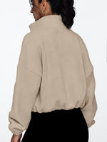 Load image into Gallery viewer, AUTOMET Womens Fleece Jackets Zip Up Oversized Sweatshirts Winter Clothes Long Sleeve Crop Sherpa Fall Outfits Fashion Khaki M
