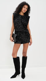 Load image into Gallery viewer, endless rose Women's Sequin Embellished Top, Black, S
