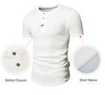 Load image into Gallery viewer, JMIERR Mens Muscle Slim Fit Button Henley Shirts Summer Crewneck Short Sleeve Longline Fitted T-Shirt Gym Workout Athletic Tee Shirt for Man, 2XL, White
