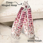 Load image into Gallery viewer, Pink Earrings for Women - Shiny Sparkle Hoop Jewelry for Her - Crystal Anniversary Wedding Unique Birthday Christmas Gifts - Pink

